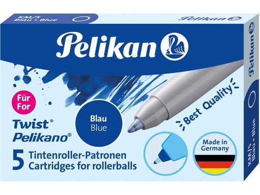 [90340547 1689988] Pelikan Tintenpatrone Twist eco Blau, 5 Stück