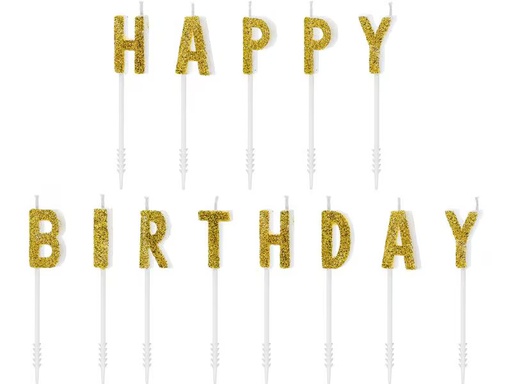 [90340558 1665182] Partydeco Kerze Happy Birthday 2.5 cm, Gold