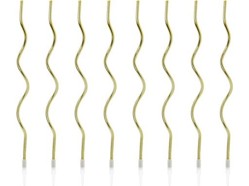 [90340605 1665187] Partydeco Kerze gedreht 8 Stück, Gold