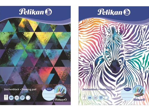 [90054197 1107668] Pelikan Zeichenblock A4 à 2 Motive 20 Blatt