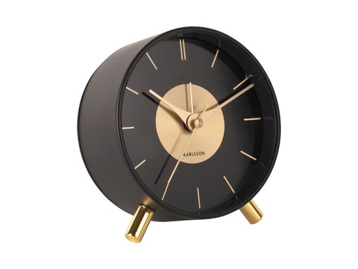 [90340623 1683864] KARLSSON Klassischer Wecker Gold Disc Gold/Schwarz