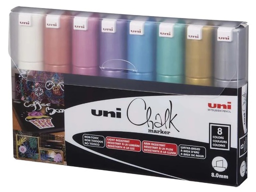 [90054200 1130901] Uni Kreidemarker Uni CHALK 8 mm 8 Stück