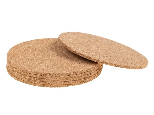 [90340699 1682005] FURBER Glasuntersetzer Kork, 6 Stück, Ø 10 cm