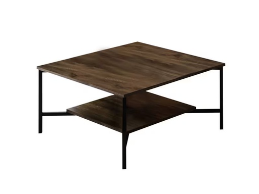 [90340723 1683289] Woody Fashion Couchtisch Black Line 80 x 80 x 40 cm, Braun