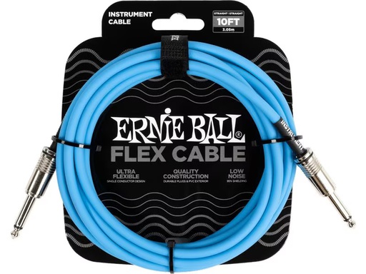 [90340785 1695693] Ernie Ball Instrumentenkabel Flex 6412 – 3.05 m, Blau