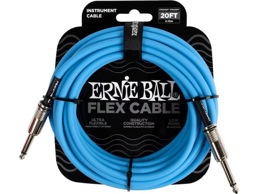 [90340797 1695698] Ernie Ball Instrumentenkabel Flex 6417 – 6.09 m, Blau