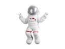 Wallxpert Wanddekoration Astronaut 35 x 48 cm, Silber/Weiss