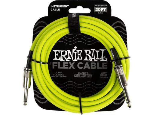 [90340874 1695700] Ernie Ball Instrumentenkabel Flex 6419 – 6.09 m, Grün