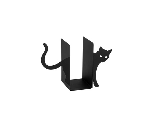 [90340884 1683038] Wallxpert Buchstützen-Set Katze Schwarz