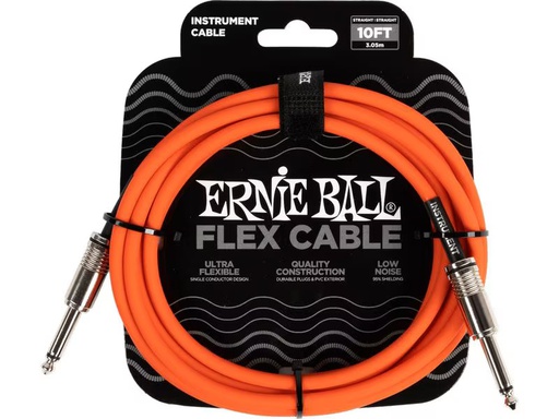 [90340897 1695697] Ernie Ball Instrumentenkabel Flex 6416 – 3.05 m, Orange