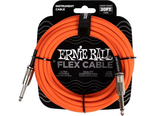 [90340942 1695702] Ernie Ball Instrumentenkabel Flex 6421 – 6.09 m, Orange