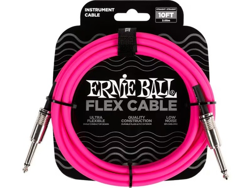 [90340947 1695694] Ernie Ball Instrumentenkabel Flex 6413 – 3.05 m, Pink