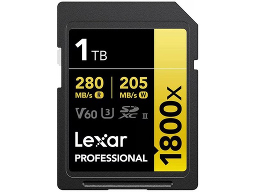[90341482 1634272] Lexar SDXC-Karte Professional 1800x Gold Series 1000 GB