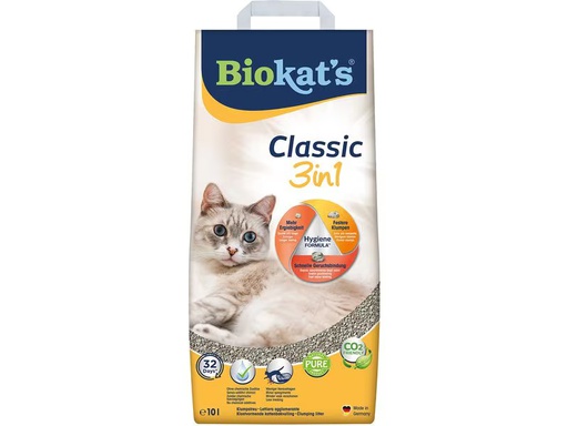 [90341611 1683950] Biokat's Katzenstreu Classic 3in1, 10 l