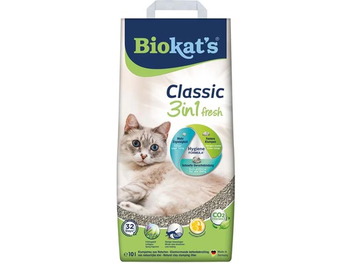 [90341650 1683951] Biokat's Katzenstreu Classic 3in1 Fresh, 10 l