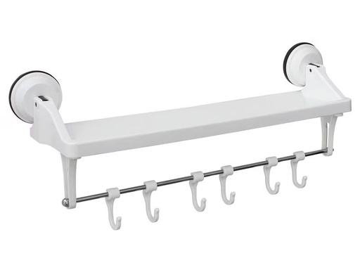 [90342053 1172792] Eurotrail Saugnapf-Regal mit Haken Weiss