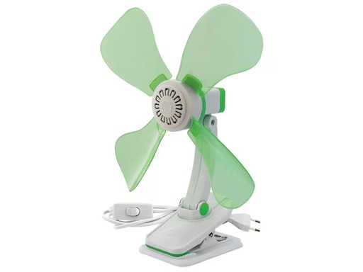 [90342124 1679320] Eurotrail Klammer-Ventilator 230 Volt Grün/Weiss