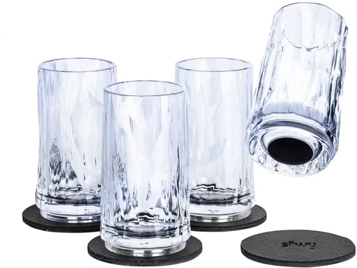 [90342204 1680766] Silwy Magnet-Kunststoffgläser, 4er-Set, 40 ml
