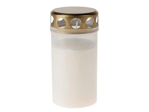 [90054361 1153571] Opiflor Grabkerze Sesam Ø 6 cm, Weiss