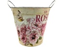 CHALET Zinktopf 23 x 20 cm, Rosa/Beige