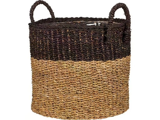 [90343133 1648733] scheurich Pflanzengefäss mit Griffen 35 x 31 cm,  Nature/Schwarz