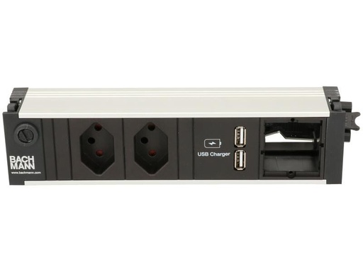 [90054454 953922] Bachmann Einbausteckerleiste CONI 2x T13, 1x USB, 1x ABD