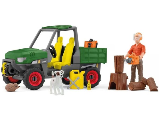 [90343176 1676327] Schleich Spielfigurenset Farm World Waldbauer mit Fahrzeug