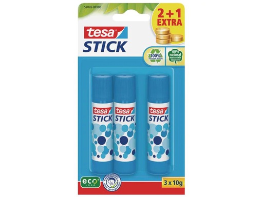 [90054479 540188] tesa Klebestift-Set ecoLogo 3 Stück, Blau