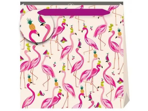 [90343411 1694418] Cart Geschenktüte Flamingo 22 x 22 x 8 cm