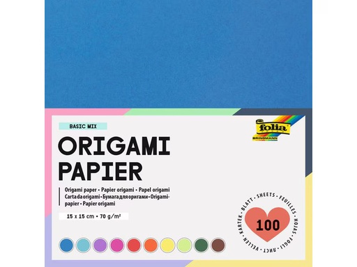 [90343445 1694658] Folia Faltblätter Origami 15 x 15 cm, 70 g/m², Mehrfarbig