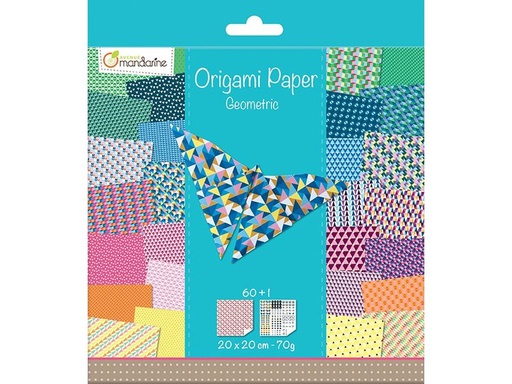 [90343887 1696960] Avenue Mandarine Faltblätter Origami Geometric 60 Blatt, 20 x 20 cm