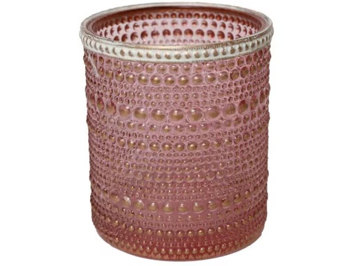 [90343907 1692189] CHALET Windlicht Lingan 12 cm, Glas, Rosa