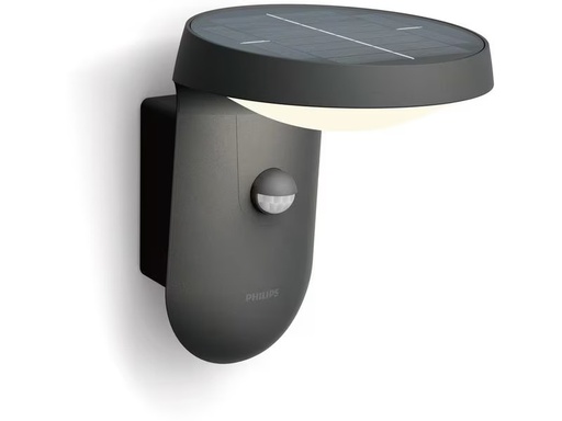 [90343932 1689064] Philips Wandleuchte Tyla IR Solar Ultra-Efficient Anthrazit + Sensor