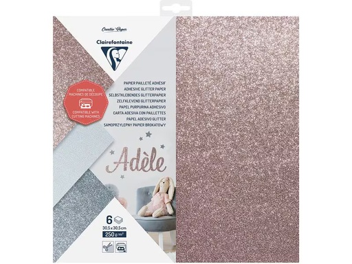 [90343979 1696980] Clairefontaine Glitzerpapier 6 Blatt, zum Plotten