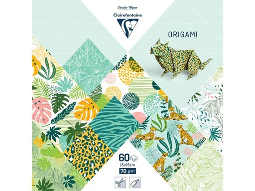 [90344050 1696966] Clairefontaine Bastelpapier Origami Papier Exotisch, 60 Blatt