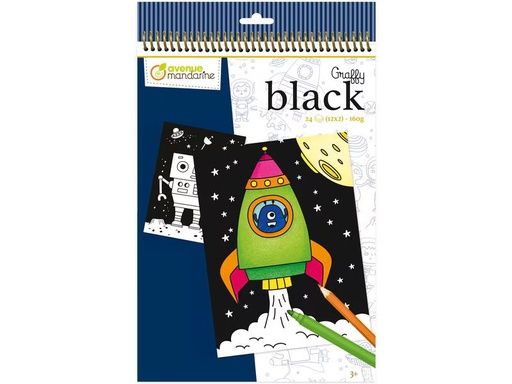 [90344052 1696954] Avenue Mandarine Zeichenblock Graffy Black Weltraum
