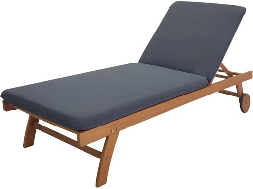 [90344068 1642955] Contini Liegestuhl mit Kissen, Anthrazit/Eucalyptus