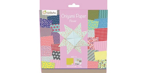 [90344135 1696958] Avenue Mandarine Faltblätter Origami Flowers 60 Blatt, 20 x 20 cm