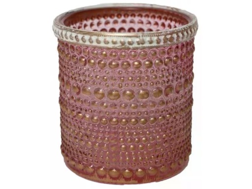 [90344137 1692185] CHALET Windlicht Lingan 10 cm, Glas, Rosa