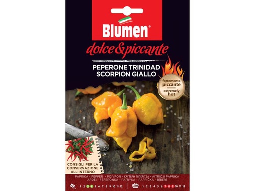[90005435 848191] Blumen Samen Paprika Trinidad Scorpion Giallo