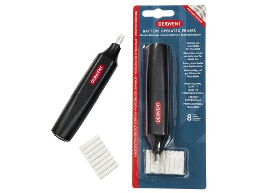 [90344441 1698435] Derwent Batteriebetriebener Radierstift inkl. 8 Ersatzradiergummis