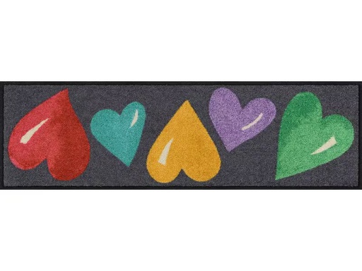 [90344480 1687256] Salonlöwe Fussmatte Big Hearts Colorful 30 cm x 100 cm