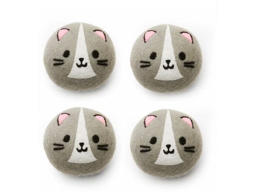 [90344601 1698009] Kikkerland Multifunktionsbälle Katze 4 Stück, Grau