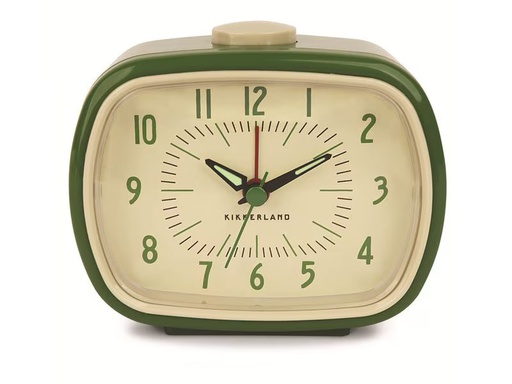 [90344694 1698006] Kikkerland Klassischer Wecker Beige/Grün