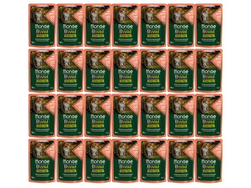 [90345057 1693660] Monge Nassfutter Katze Bwild GF Sterilisiert Lachs 28x85g