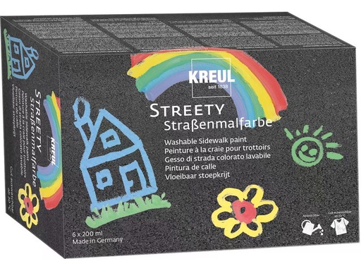 [90345074 1695198] Kreul Strassenmalkreide flüssig Streety 6 Farben à 200 ml