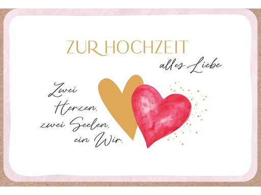 [90345104 1700053] ABC Hochzeitskarte Zwei Herzen B6