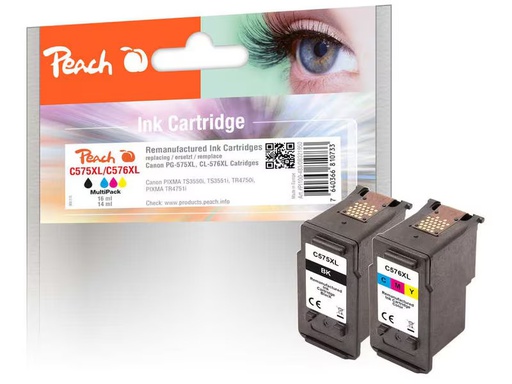 [90345122 1677619] Peach Tinte Canon PG-575X /CL-576XL MultiPack Black/Color
