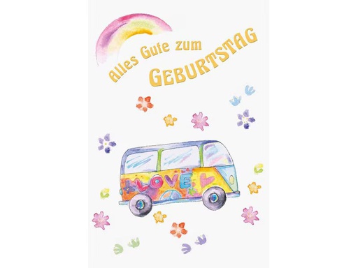 [90345162 1700065] ABC Geburtstagskarte Hippiebus B6