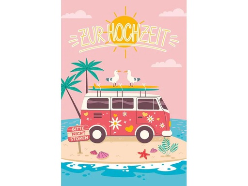 [90345167 1700070] ABC Hochzeitskarte Hippiebus B6